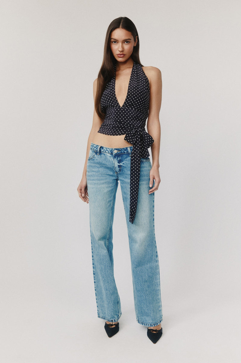 Rendezvous Top | Black Polka Dot